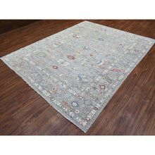 Load image into Gallery viewer, 8&#39;1&quot;x10&#39;1&quot; Light Gray, Hand Knotted Afghan Angora Oushak, Natural Dyes Soft Wool, Oriental Rug FWR434094