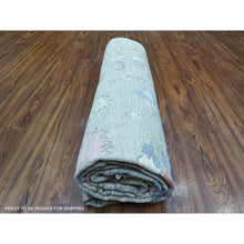 Load image into Gallery viewer, 8&#39;1&quot;x10&#39;1&quot; Light Gray, Hand Knotted Afghan Angora Oushak, Natural Dyes Soft Wool, Oriental Rug FWR434094