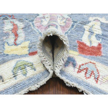 Load image into Gallery viewer, 8&#39;x10&#39;7&quot; Light Gray, Afghan Angora Oushak with All Over Colorful Flowers Natural Dyes, Pure Wool Hand Knotted, Oriental Rug FWR434292