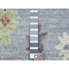 Load image into Gallery viewer, 8&#39;x10&#39;7&quot; Light Gray, Afghan Angora Oushak with All Over Colorful Flowers Natural Dyes, Pure Wool Hand Knotted, Oriental Rug FWR434292