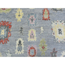 Load image into Gallery viewer, 8&#39;x10&#39;7&quot; Light Gray, Afghan Angora Oushak With All Over Colorful Flowers Natural Dyes, Pure Wool Hand Knotted, Oriental Rug FWR434292