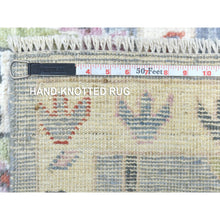 Load image into Gallery viewer, 8&#39;x10&#39;7&quot; Light Gray, Afghan Angora Oushak With All Over Colorful Flowers Natural Dyes, Pure Wool Hand Knotted, Oriental Rug FWR434292