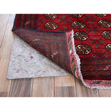 Load image into Gallery viewer, 2&#39;8&quot;x3&#39;9&quot; Scarlet Red, Princess Bokara With Geometric Medallions Design, Soft Wool, Vegetable Dyes, Hand Knotted, Mat, Sample, Oriental Rug FWR4338