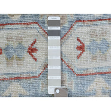 Load image into Gallery viewer, 3&#39;1&quot;x10&#39;2&quot; Light Gray Natural Wool, Anatolian Village Inspired Geometric Design Hand Knotted Runner Oriental Rug FWR434454