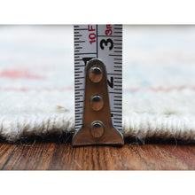 Load image into Gallery viewer, 3&#39;1&quot;x10&#39;2&quot; Light Gray Natural Wool, Anatolian Village Inspired Geometric Design Hand Knotted Runner Oriental Rug FWR434454