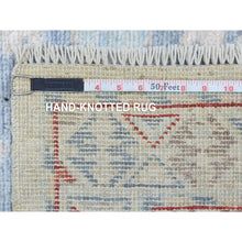 Load image into Gallery viewer, 3&#39;1&quot;x10&#39;2&quot; Light Gray Natural Wool, Anatolian Village Inspired Geometric Design Hand Knotted Runner Oriental Rug FWR434454