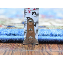 Load image into Gallery viewer, 3&#39;7&quot;x5&#39;4&quot; Light Blue, Hand Knotted Afghan Ersari With Large Elements Design, Natural Dyes Soft And Lush Pile Wool, Oriental Rug FWR434478