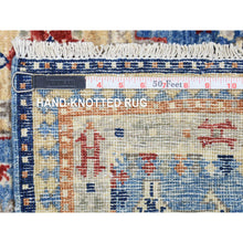 Load image into Gallery viewer, 4&#39;x5&#39;10&quot; Light Blue, Extra Soft Wool Hand Knotted, Afghan Ersari With Large Elements Design Natural Dyes, Oriental Rug FWR434490