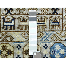 Load image into Gallery viewer, 2&#39;10&quot;x8&#39;4&quot; Light Gray, Hand Knotted Afghan Ersari With Hutchlu Design, Natural Dyes Soft Lush Pile Pure Wool, Runner Oriental Rug FWR434574