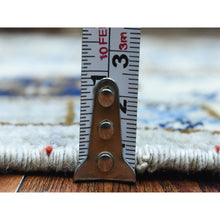Load image into Gallery viewer, 2&#39;10&quot;x8&#39;4&quot; Light Gray, Hand Knotted Afghan Ersari With Hutchlu Design, Natural Dyes Soft Lush Pile Pure Wool, Runner Oriental Rug FWR434574