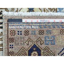 Load image into Gallery viewer, 2&#39;10&quot;x8&#39;4&quot; Light Gray, Hand Knotted Afghan Ersari With Hutchlu Design, Natural Dyes Soft Lush Pile Pure Wool, Runner Oriental Rug FWR434574