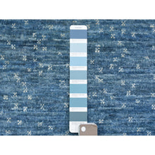 Load image into Gallery viewer, 9&#39;x11&#39;9&quot; Light Blue, Afghan Kashkuli Gabbeh Stripe Design, Natural Dyes Fine Weave, Pure Wool Hand Knotted, Oriental Rug FWR434670