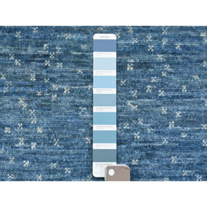9'x11'9" Light Blue, Afghan Kashkuli Gabbeh Stripe Design, Natural Dyes Fine Weave, Pure Wool Hand Knotted, Oriental Rug FWR434670
