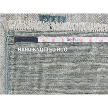Load image into Gallery viewer, 9&#39;x11&#39;9&quot; Light Blue, Afghan Kashkuli Gabbeh Stripe Design, Natural Dyes Fine Weave, Pure Wool Hand Knotted, Oriental Rug FWR434670