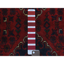 Load image into Gallery viewer, 2&#39;8&quot;x9&#39;6&quot; Deep And Saturated Red, Hand Knotted Wool Afghan Khamyab, Geometric Medallions Runner Oriental Rug FWR434994
