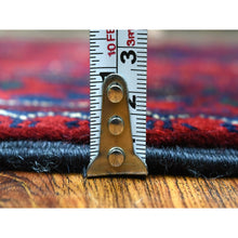 Load image into Gallery viewer, 2&#39;8&quot;x9&#39;6&quot; Deep And Saturated Red, Hand Knotted Wool Afghan Khamyab, Geometric Medallions Runner Oriental Rug FWR434994