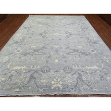 Load image into Gallery viewer, 10&#39;2&quot;x13&#39;10&quot; Gray Extra Soft Wool Afghan Angora Oushak With Flowing And Open Design Natural Dyes Hand Knotted Oriental Rug FWR435132