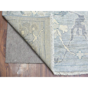 10'2"x13'10" Gray Extra Soft Wool Afghan Angora Oushak With Flowing And Open Design Natural Dyes Hand Knotted Oriental Rug FWR435132
