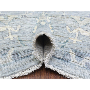10'2"x13'10" Gray Extra Soft Wool Afghan Angora Oushak With Flowing And Open Design Natural Dyes Hand Knotted Oriental Rug FWR435132