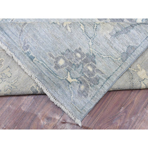 10'2"x13'10" Gray Extra Soft Wool Afghan Angora Oushak With Flowing And Open Design Natural Dyes Hand Knotted Oriental Rug FWR435132