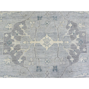 10'2"x13'10" Gray Extra Soft Wool Afghan Angora Oushak With Flowing And Open Design Natural Dyes Hand Knotted Oriental Rug FWR435132