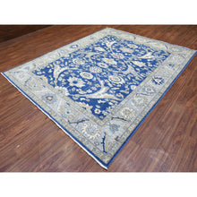 Load image into Gallery viewer, 8&#39;3&quot;x10&#39; Navy Blue, Fine Peshawar With Ziegler Mahal Design, Natural Dyes Dense Weave, Pure Wool Hand Knotted, Oriental Rug FWR435198