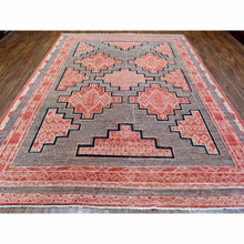 Load image into Gallery viewer, 9&#39;x11&#39;9&quot; Brick Red, Extra Soft Wool Hand Knotted, Fine Peshawar With Intricate Geometric Motifs Dense Weave, Oriental Rug FWR435450