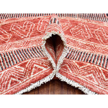 Load image into Gallery viewer, 9&#39;x11&#39;9&quot; Brick Red, Extra Soft Wool Hand Knotted, Fine Peshawar With Intricate Geometric Motifs Dense Weave, Oriental Rug FWR435450