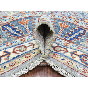 7'10"x9'6" Light Gray, Afghan Ersari With Large Tribal Medallions, Natural Dyes Soft Lush Pile, Soft And Shiny Wool Hand Knotted, Oriental Rug FWR435462