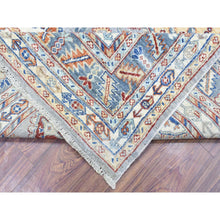 Load image into Gallery viewer, 7&#39;10&quot;x9&#39;6&quot; Light Gray, Afghan Ersari With Large Tribal Medallions, Natural Dyes Soft Lush Pile, Soft And Shiny Wool Hand Knotted, Oriental Rug FWR435462