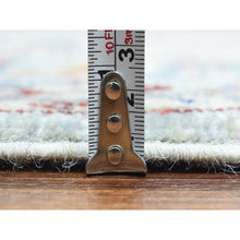 Load image into Gallery viewer, 7&#39;10&quot;x9&#39;6&quot; Light Gray, Afghan Ersari With Large Tribal Medallions, Natural Dyes Soft Lush Pile, Soft And Shiny Wool Hand Knotted, Oriental Rug FWR435462