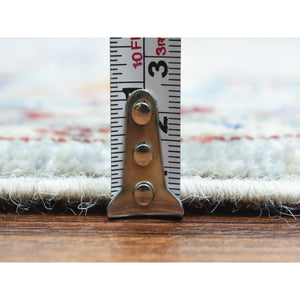 7'10"x9'6" Light Gray, Afghan Ersari With Large Tribal Medallions, Natural Dyes Soft Lush Pile, Soft And Shiny Wool Hand Knotted, Oriental Rug FWR435462