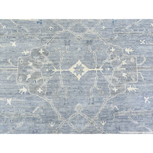 8'x9'9" Gray Afghan Angora Oushak With Flowing And Open Design Extra Soft Wool Hand Knotted Natural Dyes Oriental Rug FWR435528