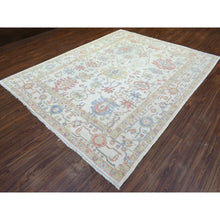 Load image into Gallery viewer, 8&#39;1&quot;x10&#39;2&quot; Ivory Afghan Angora Oushak With Branch And Flower Design Natural Dyes, Soft Wool Hand Knotted, Oriental Rug FWR435534