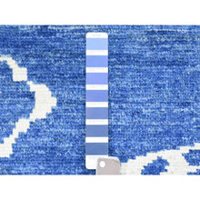 Load image into Gallery viewer, 12&#39;2&quot;x15&#39;2&quot; Denim Blue, Boujaad Moroccan Berber Design with Criss Cross Pattern Natural Dyes, Pure Wool Hand Knotted, Oversized Oriental Rug FWR435678