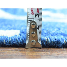 Load image into Gallery viewer, 12&#39;2&quot;x15&#39;2&quot; Denim Blue, Boujaad Moroccan Berber Design with Criss Cross Pattern Natural Dyes, Pure Wool Hand Knotted, Oversized Oriental Rug FWR435678