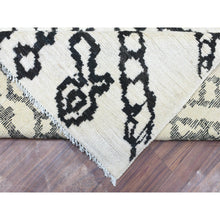 Load image into Gallery viewer, 9&#39;10&quot;x13&#39;8&quot; Ivory, Hand Knotted Boujaad Moroccan Berber Design With Criss Cross Pattern, Natural Dyes Soft Organic Wool, Oriental Rug FWR435696
