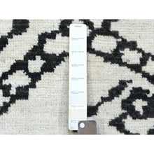 Load image into Gallery viewer, 9&#39;10&quot;x13&#39;8&quot; Ivory, Hand Knotted Boujaad Moroccan Berber Design With Criss Cross Pattern, Natural Dyes Soft Organic Wool, Oriental Rug FWR435696