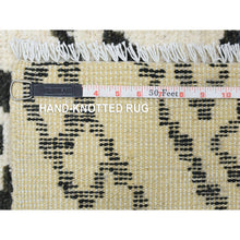 Load image into Gallery viewer, 9&#39;10&quot;x13&#39;8&quot; Ivory, Hand Knotted Boujaad Moroccan Berber Design With Criss Cross Pattern, Natural Dyes Soft Organic Wool, Oriental Rug FWR435696