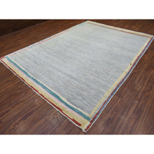 Load image into Gallery viewer, 8&#39;6&quot;x11&#39;7&quot; Light Gray, Soft And Shiny Wool Hand Knotted, Boujaad Moroccan Berber With Open Field Design Natural Dyes, Oriental Rug FWR435702