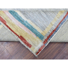 Load image into Gallery viewer, 8&#39;6&quot;x11&#39;7&quot; Light Gray, Soft And Shiny Wool Hand Knotted, Boujaad Moroccan Berber With Open Field Design Natural Dyes, Oriental Rug FWR435702