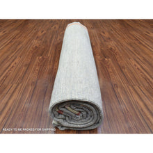 Load image into Gallery viewer, 8&#39;6&quot;x11&#39;7&quot; Light Gray, Soft And Shiny Wool Hand Knotted, Boujaad Moroccan Berber With Open Field Design Natural Dyes, Oriental Rug FWR435702