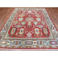 Load image into Gallery viewer, 8&#39;x9&#39;7&quot; Brick Red, Hand Knotted Afghan Ersari With Large Elements, Natural Dyes Soft Lush Pile Extra Soft Wool, Oriental Rug FWR435738