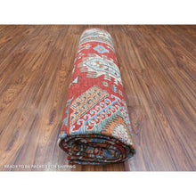 Load image into Gallery viewer, 8&#39;x9&#39;7&quot; Brick Red, Hand Knotted Afghan Ersari With Large Elements, Natural Dyes Soft Lush Pile Extra Soft Wool, Oriental Rug FWR435738