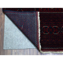 Load image into Gallery viewer, 9&#39;8&quot;x13&#39; Deep And Saturated Red, Hand Knotted With Tribal Design, Soft And Shiny Wool Afghan Khamyab Oriental Rug FWR435966