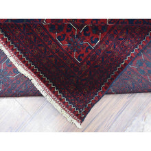 Load image into Gallery viewer, 9&#39;8&quot;x13&#39; Deep And Saturated Red, Hand Knotted With Tribal Design, Soft And Shiny Wool Afghan Khamyab Oriental Rug FWR435966
