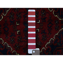 Load image into Gallery viewer, 9&#39;8&quot;x13&#39; Deep And Saturated Red, Hand Knotted With Tribal Design, Soft And Shiny Wool Afghan Khamyab Oriental Rug FWR435966