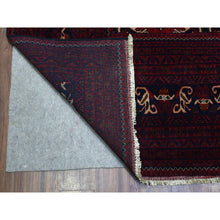 Load image into Gallery viewer, 10&#39;x13&#39;8&quot; Deep and Saturated Red, Natural Dyes Afghan Khamyab Velvety Wool, Geometric Design Hand Knotted Oriental Rug FWR435972