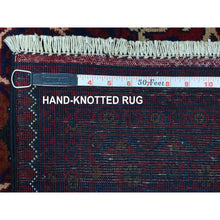 Load image into Gallery viewer, 10&#39;x13&#39;8&quot; Deep and Saturated Red, Natural Dyes Afghan Khamyab Velvety Wool, Geometric Design Hand Knotted Oriental Rug FWR435972