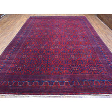 Load image into Gallery viewer, 9&#39;8&quot;x13&#39;1&quot; Deep And Saturated Red Hand Knotted With Tribal Design, Soft And Shiny Wool Afghan Khamyab Oriental Rug FWR436008